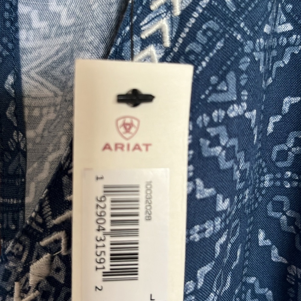 Blue Patterned Women's Dress - Picture 3 of 3
